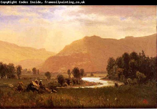 Albert Bierstadt Figures_in_a_Hudson_River_Landscape